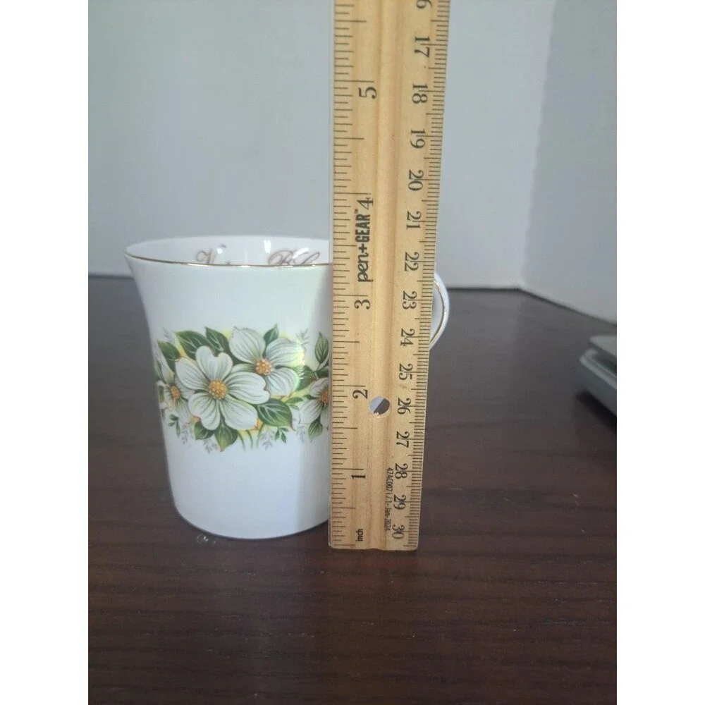Vintage Rosina China Co. Queens Fine Bone China White Dogwood Cup